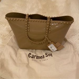 NWT Carmen Sol Seba Mid Tote, Color-Nude